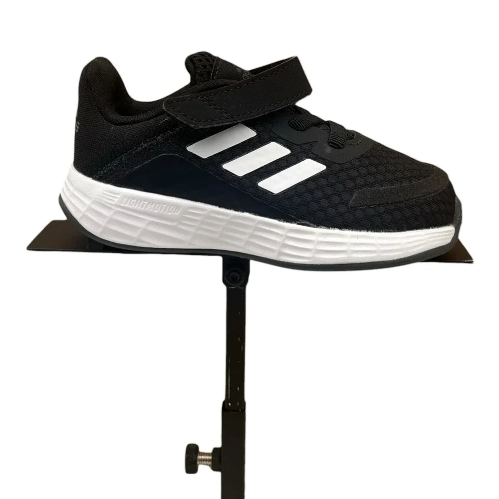 Adidas Duramo Baby Infant Boys Slip-on Sneaker Size 6 Black-White Flexible Shoes